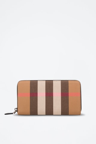 Compagnon Ms Lg Zig Check Bin - Noir, beige et rose