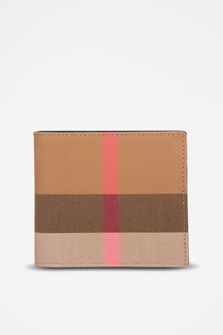 Portefeuille Ms Cc Bill Coin Check Bin - Noir, beige et rose