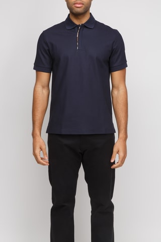 Polo Hartford SS Zp - - Bleu