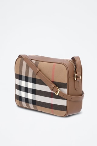 Sac bandoulière en cuir Ll Lg Camera Mx Gbh - Blanc, noir et marron