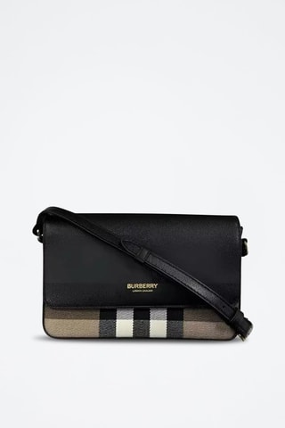 Sac bandoulière en cuir - Noir et marron
