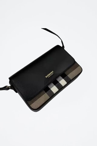 Sac bandoulière en cuir - Noir et marron