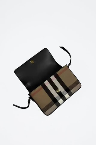 Sac bandoulière en cuir - Noir et marron