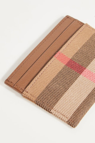 Porte-cartes en cuir Sandom - Beige et rouge