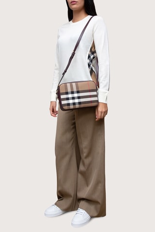 Sac bandoulière en cuir Ladies Line - Beige