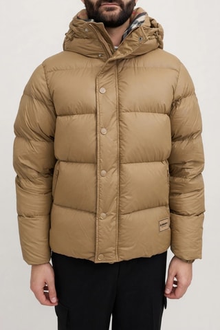 Doudoune à capuche Quilted - Camel