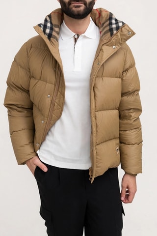 Doudoune à capuche Quilted - Camel