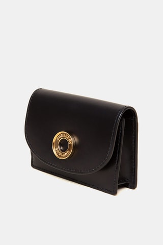 Porte-cartes en cuir Amber - Noir