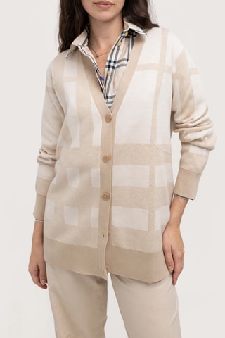 Gilet en laine mérinos et soie Nori - Beige