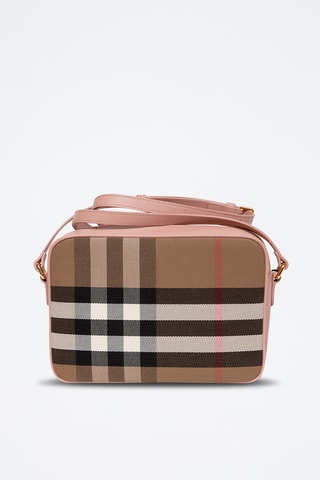 Sac bandoulière en cuir Check - Rose