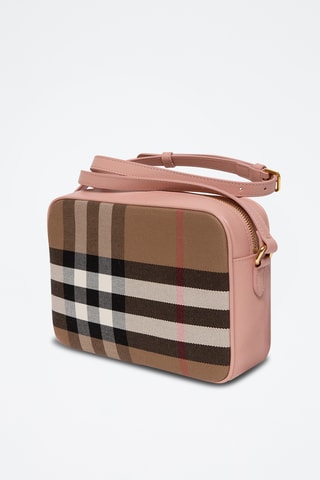 Sac bandoulière en cuir Check - Rose