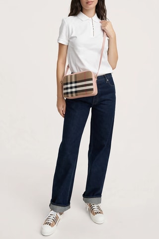 Sac bandoulière en cuir Check - Rose