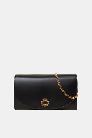 Portefeuille en cuir Chain - Noir