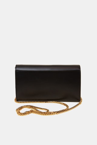 Portefeuille en cuir Chain - Noir