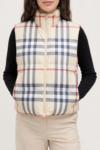 Doudoune sans manches Check - Gris