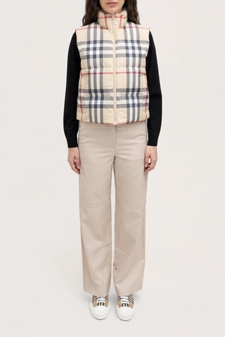 Doudoune sans manches Check - Gris