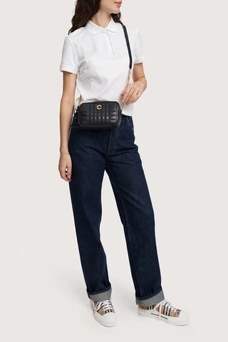 Sac bandoulière en cuir Lexi - Noir