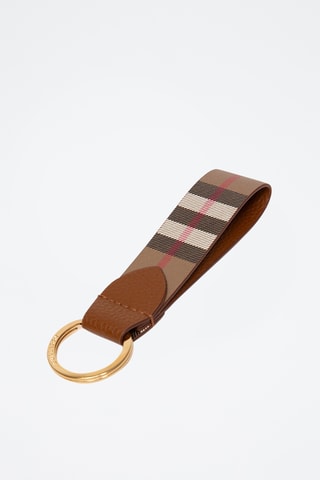 Porte-clés en cuir Check - Marron