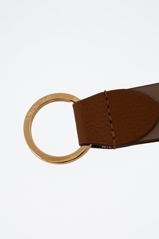 Porte-clés en cuir Check - Marron