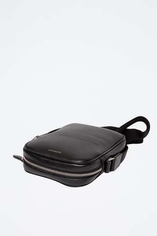 Sac bandoulière en cuir Vertical - Noir