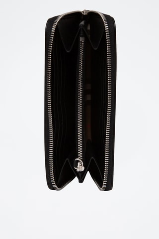 Portefeuille en cuir Zip-Around - Noir