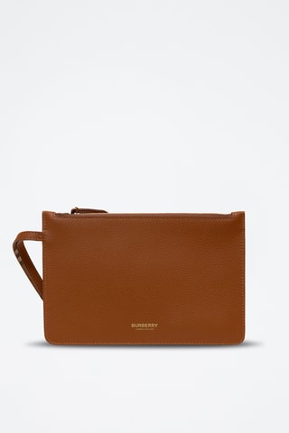 Pochette en cuir Grain Leather - Marron