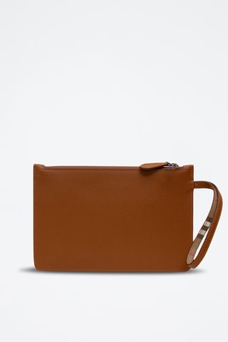 Pochette en cuir Grain Leather - Marron