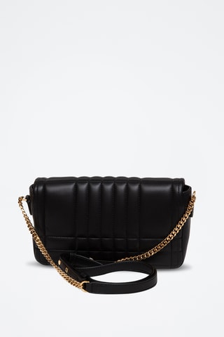 Sac bandoulière en cuir Quilted - Noir