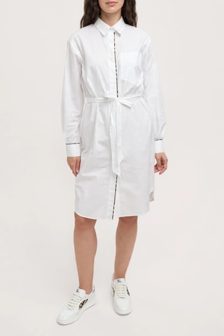 Robe chemise Check - Blanc