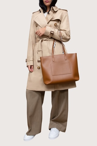 Cabas en cuir Grain Leather - Marron