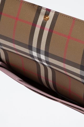 Portefeuille en cuir Check - Rose