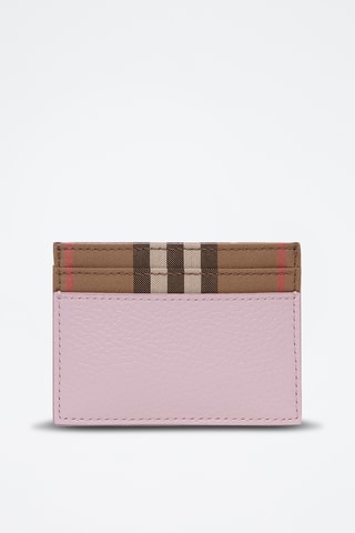 Porte-cartes en cuir Check - Rose