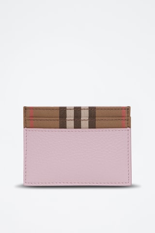 Porte-cartes en cuir Check - Rose