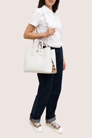 Sac à main en cuir Ladies Line - Blanc