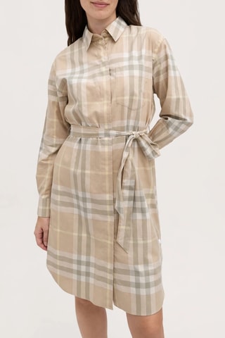 Robe chemise Check - Marron