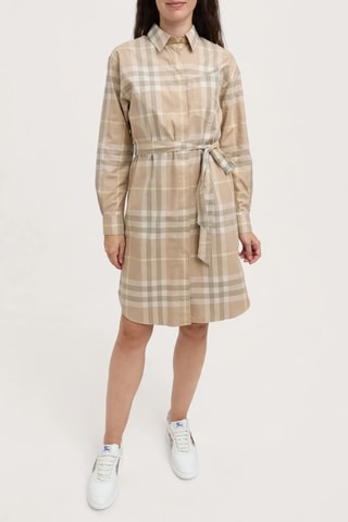 Robe chemise Check - Marron