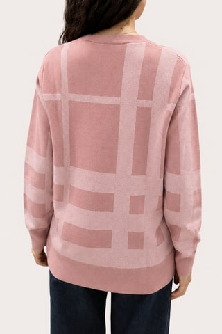 Gilet en laine mérinos et soie Check - Rose
