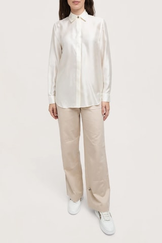 Chemisier en soie mûrier de Silk - Beige