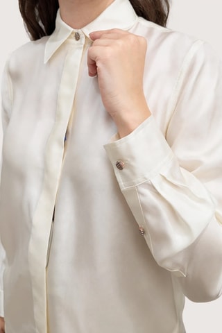 Chemisier en soie mûrier de Silk - Beige