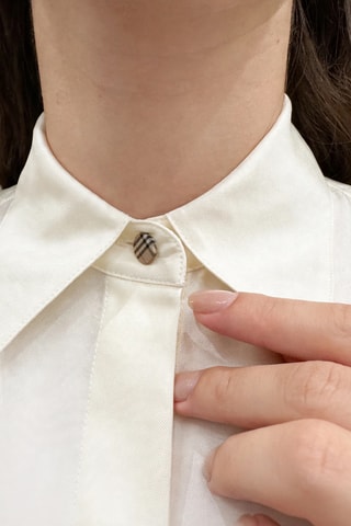 Chemisier en soie mûrier de Silk - Beige