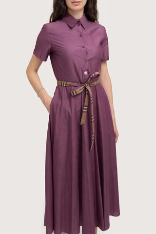 Robe chemise Check - Violet