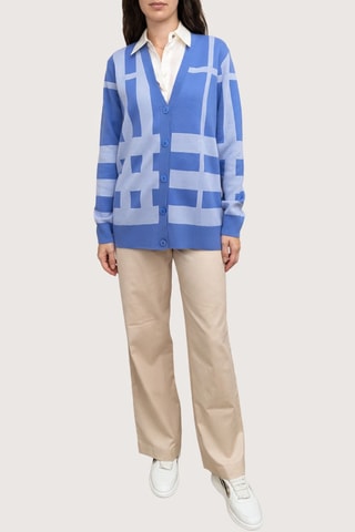 Gilet en laine mérinos et soie Nori - Bleu
