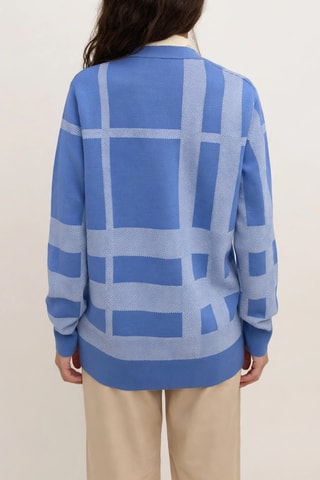 Gilet en laine mérinos et soie Nori - Bleu