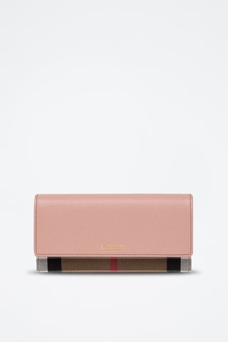 Portefeuille en cuir Check - Rose