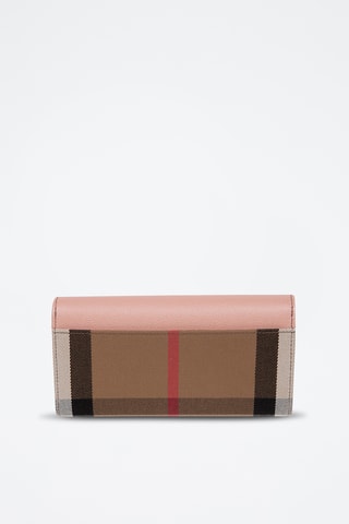 Portefeuille en cuir Check - Rose