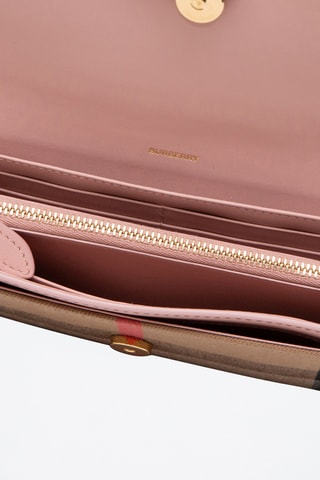 Portefeuille en cuir Check - Rose