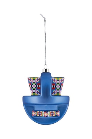 Adorno de Navidad de vidrio soplado Glow - Azul