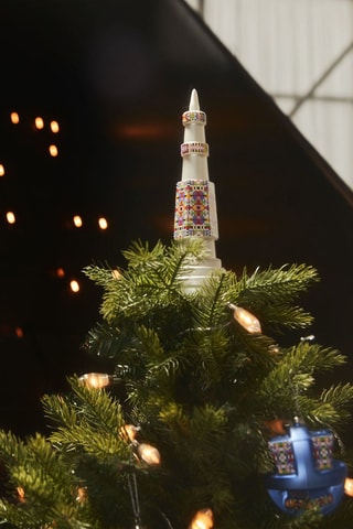 Adorno de Navidad de vidrio soplado Vertigo - Plateado