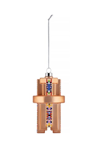 Adorno de Navidad de vidrio soplado Prism - Dorado