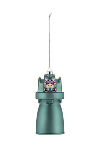 Adorno de Navidad de vidrio soplado Bell - Verde